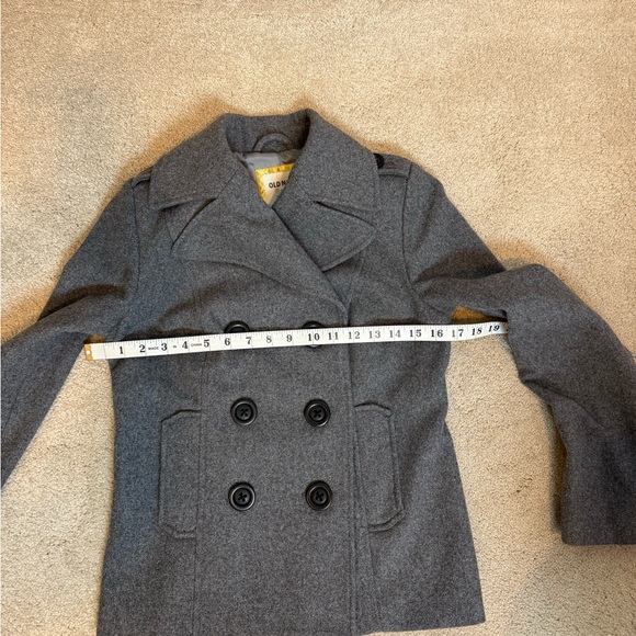Old Navy Women's XS Charcoal Grey Peacoat Double Breasted Wool - Picture 5 of 7